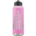 Save Water Drink Beer 32 oz Water Bottle | Light Purple
