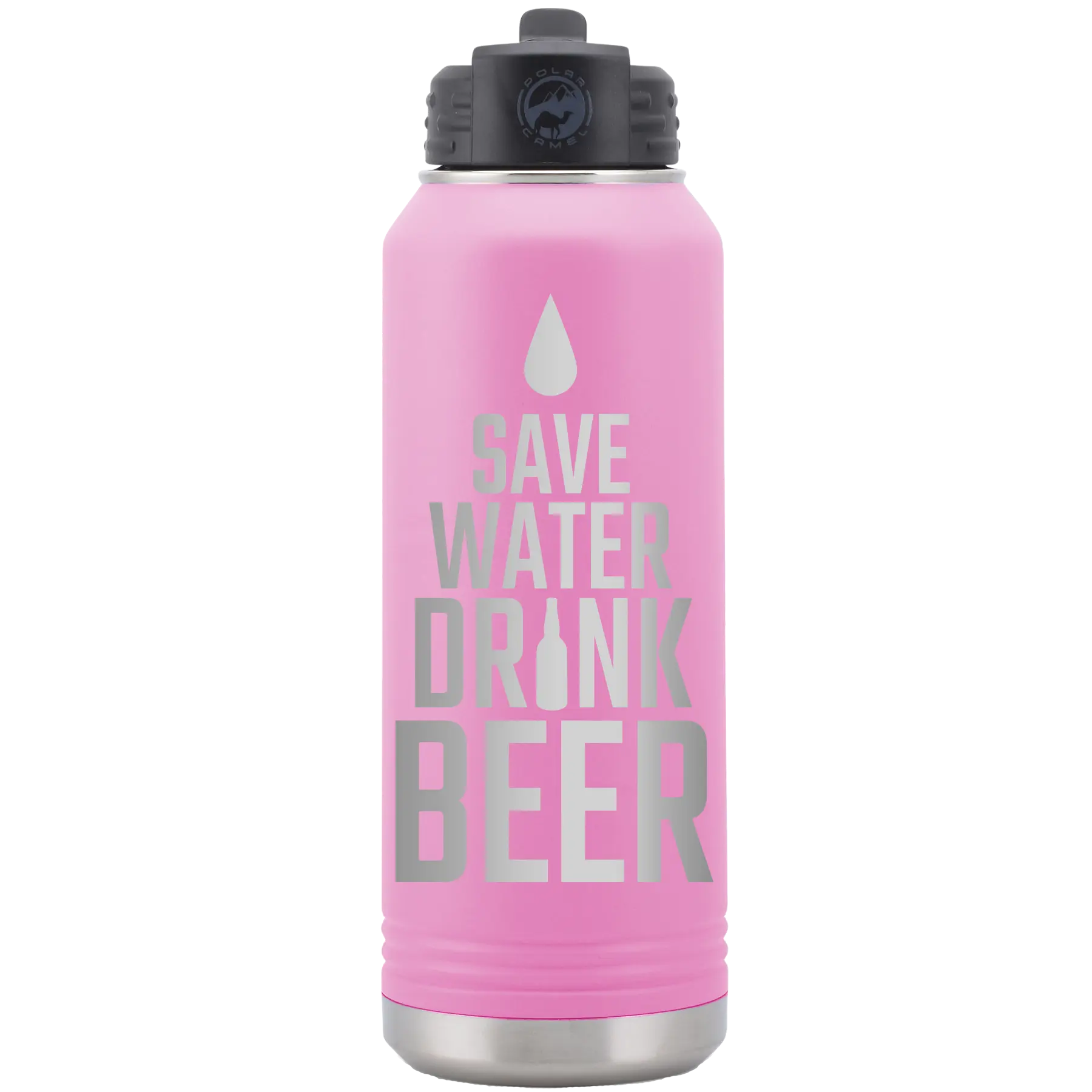 Save Water Drink Beer 32 oz Water Bottle | Light Purple