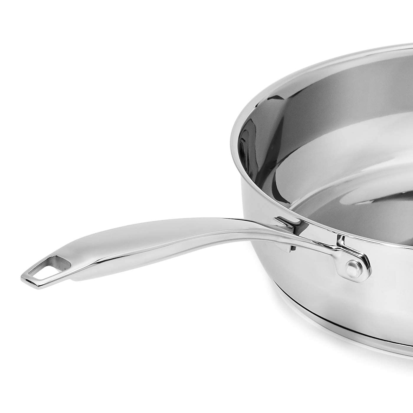 Amazon Basics Stainless Steel Cookware 11-Piece Set, Oven Safe, Induction-Ready, Even Heating, Non Toxic, Stay-Cool Handles, Pots and Pans, All Stovetops, Glass Lids, Silver