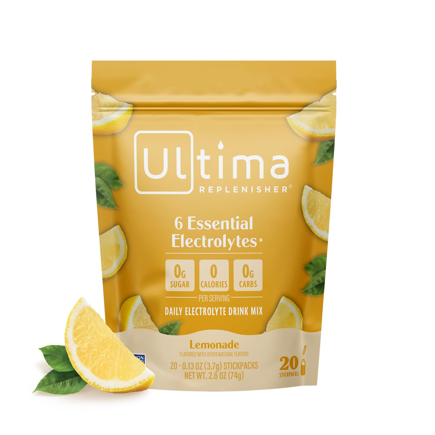 Ultima Replenisher Daily Electrolyte Powder – Raspberry, 20 Stickpacks – Zero Sugar Hydration Packets with 6 Electrolytes and Minerals – Sugar Free, Plant Based & Keto Friendly Drink Mix