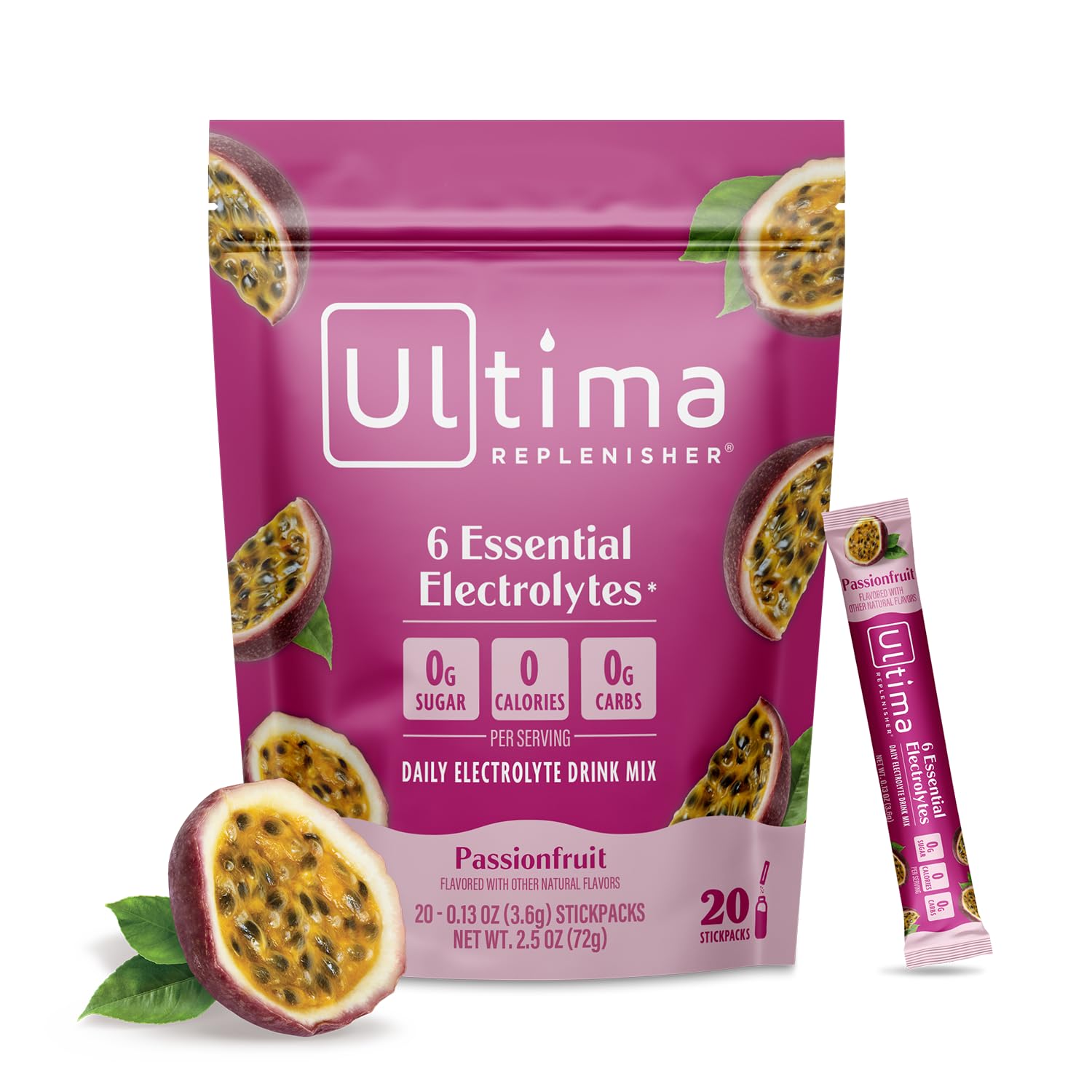 Ultima Replenisher Daily Electrolyte Powder – Raspberry, 20 Stickpacks – Zero Sugar Hydration Packets with 6 Electrolytes and Minerals – Sugar Free, Plant Based & Keto Friendly Drink Mix