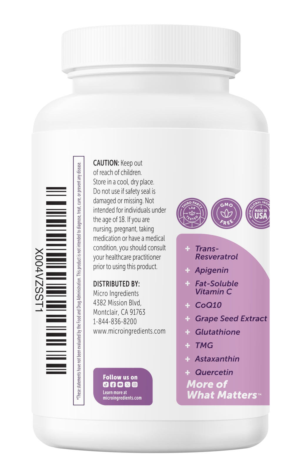 NMN Complex 1,000mg Per Serving, 60 Veggie Capsules | 10-in-1 with Nicotinamide Mononucleotide, Vitamin C, Resveratrol, CoQ10, TMG, Quercetin, & Glutathione | NAD+ Supplement Precursor | Filler Free