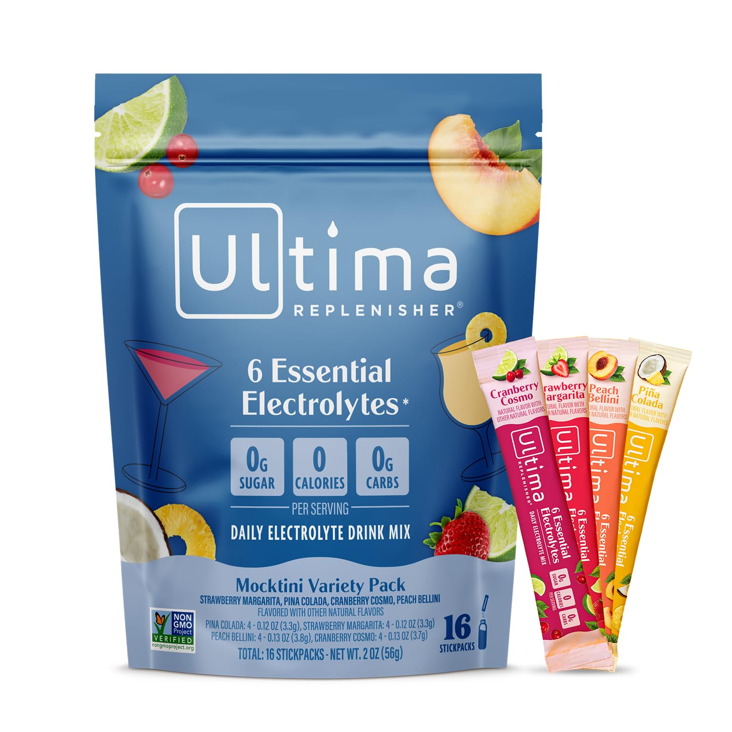 Ultima Replenisher Daily Electrolyte Powder – Raspberry, 20 Stickpacks – Zero Sugar Hydration Packets with 6 Electrolytes and Minerals – Sugar Free, Plant Based & Keto Friendly Drink Mix