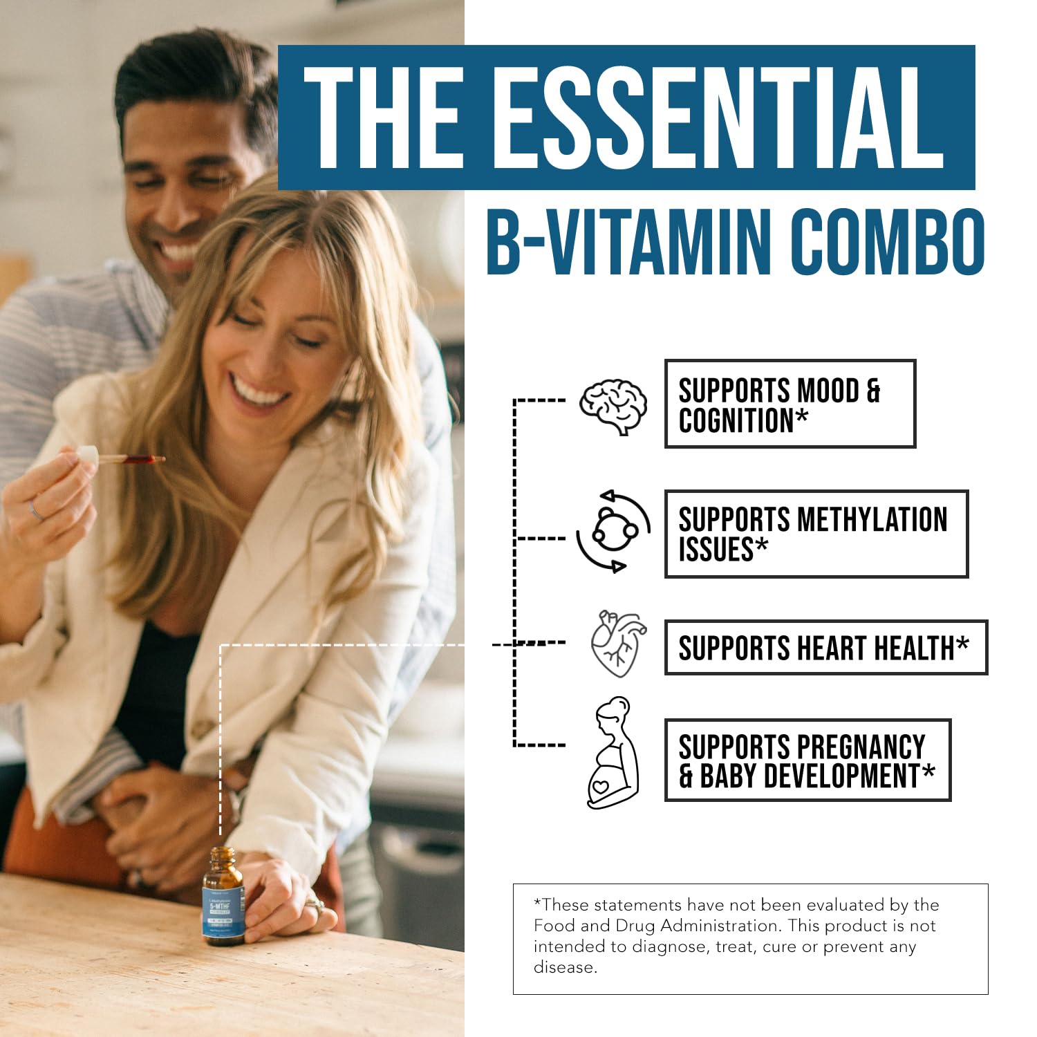 L Methyl Folate 15mg Plus Methyl B12 Cofactor – Organic Berry Flavor, High Potency Liquid Sublingual Active 5-MTHF Form - Supports Mood, Methylation, Cognition – Bioactive Forms Vitamin B9 & B12 (1oz)