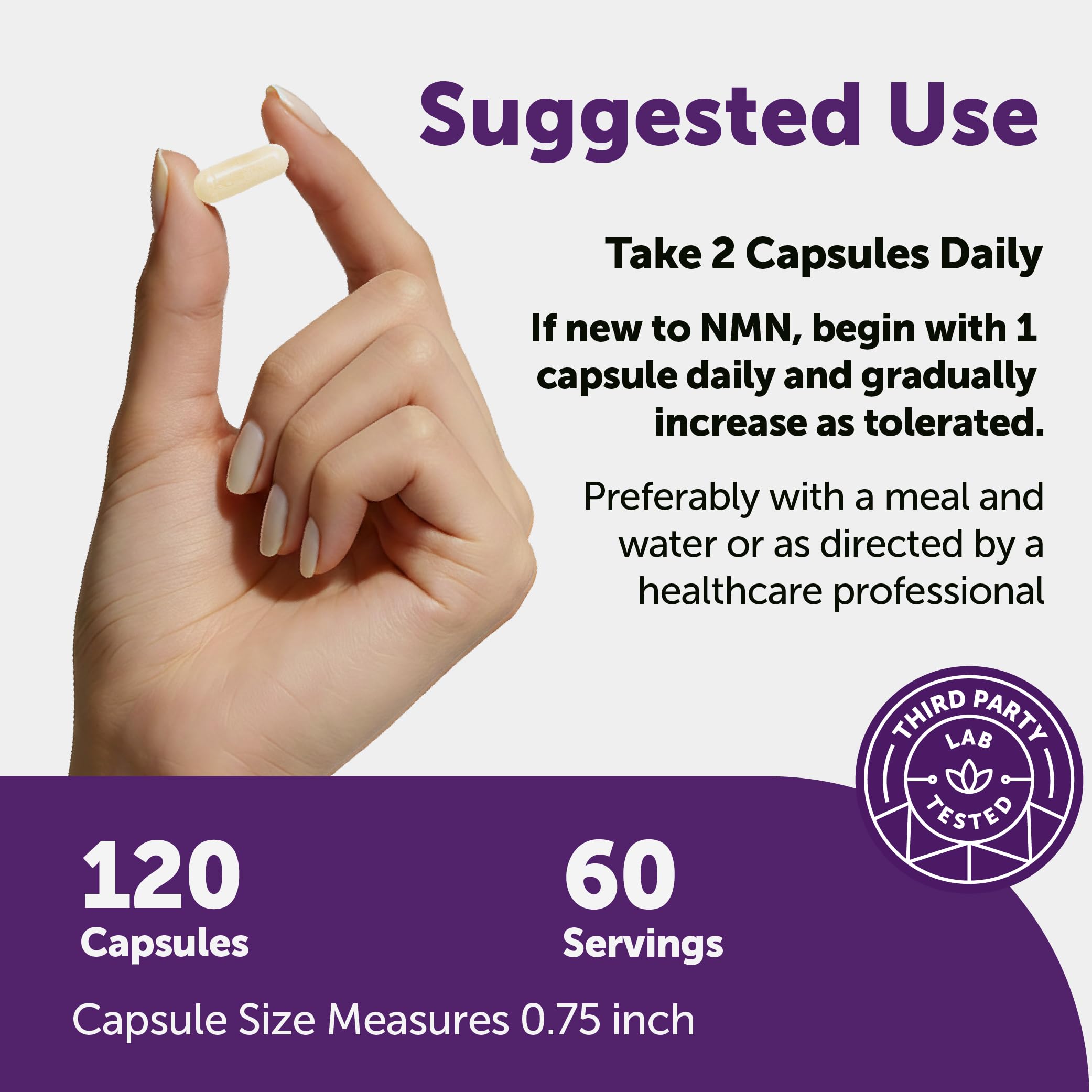 NMN Complex 1,000mg Per Serving, 60 Veggie Capsules | 10-in-1 with Nicotinamide Mononucleotide, Vitamin C, Resveratrol, CoQ10, TMG, Quercetin, & Glutathione | NAD+ Supplement Precursor | Filler Free