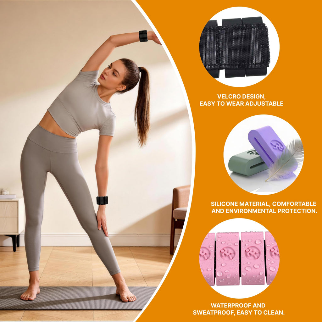 Adjustable Wrist Weights for Women Men, Leg Weights for Women 0.75lb-1lb-1.3lb Each for Walking, Yoga, Dance, Barre, Gym