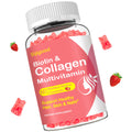 2 Pack Multi Collagen Peptides Gummies for Women & Men, Ultra Hydrolyzed Protein Type I II III V X with Biotin, Hyaluronic Acid & Vitamin C D K2 B12 A E for Skin Hair Nails, Bone, Sugar Free 120Cts