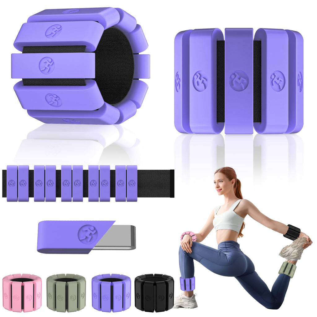 Adjustable Wrist Weights for Women Men, Leg Weights for Women 0.75lb-1lb-1.3lb Each for Walking, Yoga, Dance, Barre, Gym