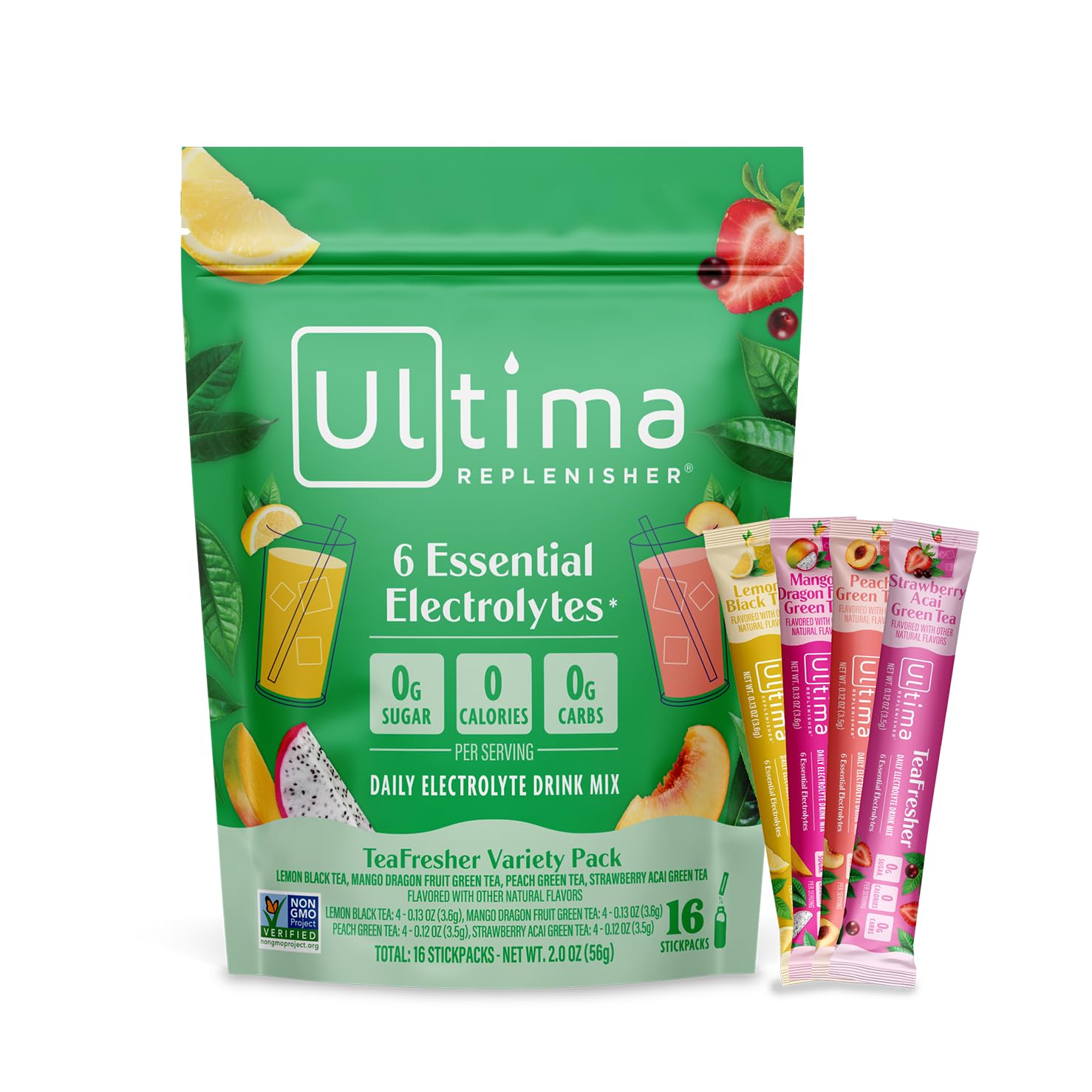 Ultima Replenisher Daily Electrolyte Powder – Raspberry, 20 Stickpacks – Zero Sugar Hydration Packets with 6 Electrolytes and Minerals – Sugar Free, Plant Based & Keto Friendly Drink Mix
