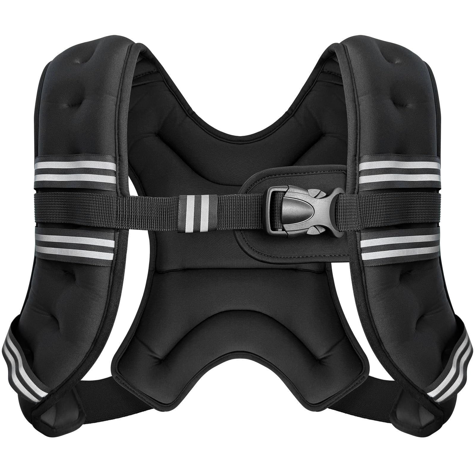 Zeerun Weighted Vest, 6lb/8lb/10lb/12lb/15lb/18lb/20lb/24lb/30lb for Men Women, Reflective Stripe Adjustable Buckle, Comfortable Durable Rucking Vest for Walking Running Strength Training