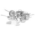 Amazon Basics Stainless Steel Cookware 11-Piece Set, Oven Safe, Induction-Ready, Even Heating, Non Toxic, Stay-Cool Handles, Pots and Pans, All Stovetops, Glass Lids, Silver