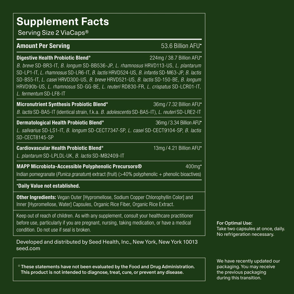 Seed DS-01 Daily Synbiotic - Prebiotic and Probiotic for Women & Men - Digestive Health, Gut Health, Immune Support, Bloating & Constipation Relief - Vegan & Shelf-Stable - 30-Day Starter (60ct)