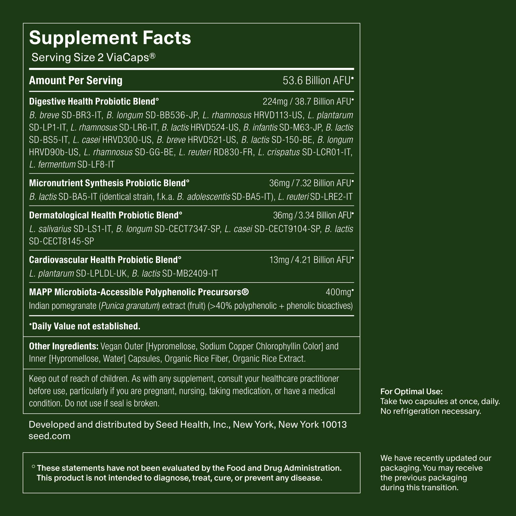 Seed DS-01 Daily Synbiotic - Prebiotic and Probiotic for Women & Men - Digestive Health, Gut Health, Immune Support, Bloating & Constipation Relief - Vegan & Shelf-Stable - 30-Day Starter (60ct)